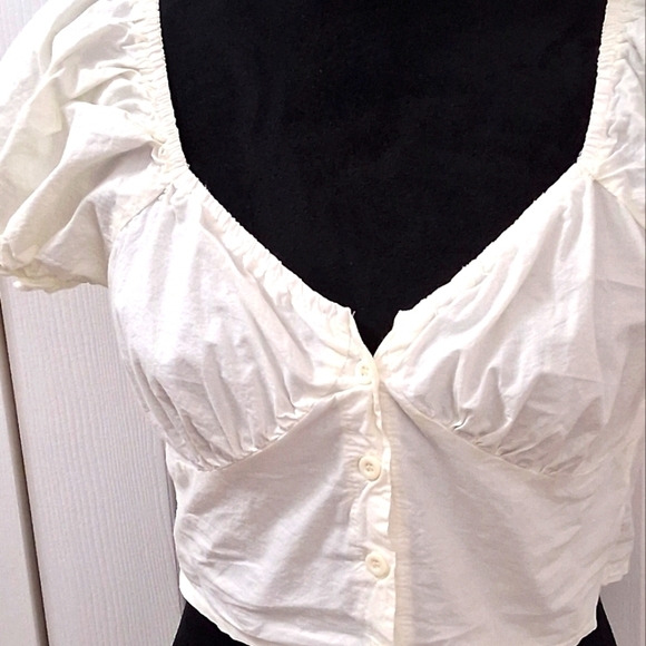 Princess Polly Tops - Princess Polly Abe White Crop Top   Size 8